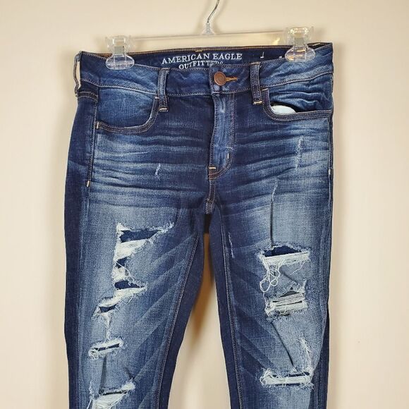 American Eagle Outfitters Ripped Distressed Jeggings Size 2 - Picture 2 of 7